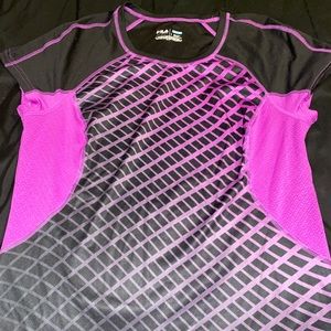 purple & black activewear shirt